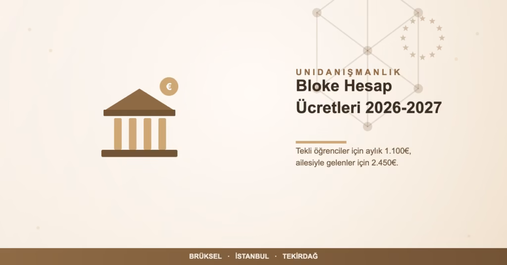 Belçika bloke hesap ücretleri 2026-2027 - Unidanışmanlık